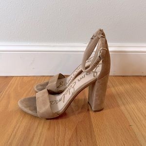 Sam Edelman Yaro block heels, oatmeal suede